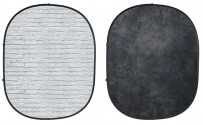 White Brick/Dark Gray Collapsible Backdrop